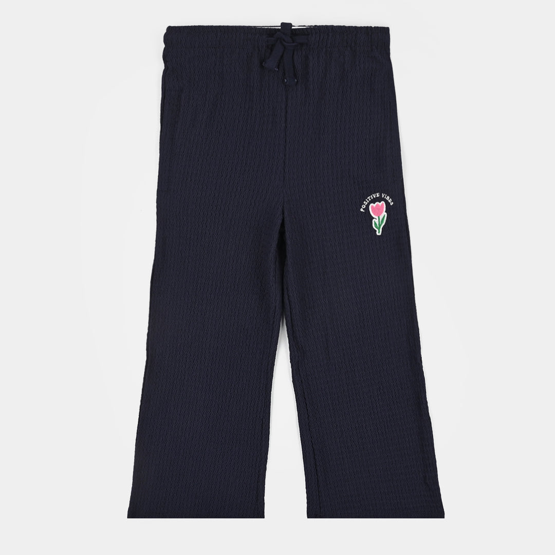 Girls Jersey/Terry Pyjama Positive Vibes-BLUE