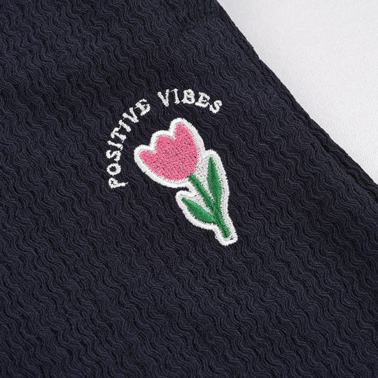 Girls Jersey/Terry Pyjama Positive Vibes-BLUE