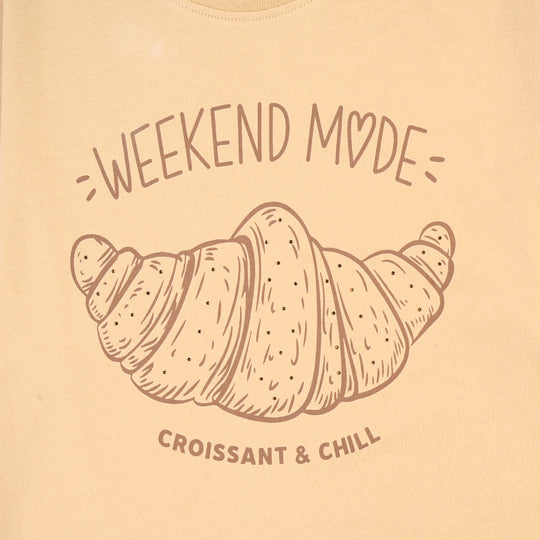 Girls Cotton Jersey T-Shirt H/S Weekend Mode-BROWN