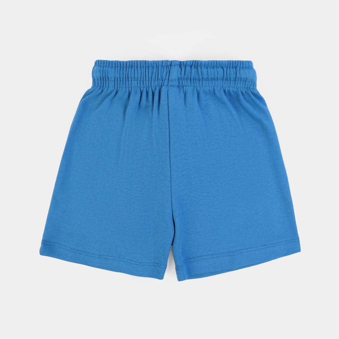 Infant Boys Cotton Interlock Suit Sun & Wave-BLUE