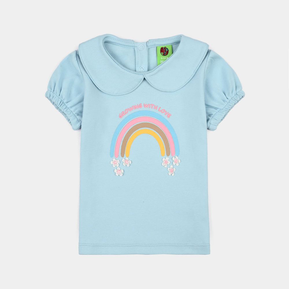 Infant Girls Cotton Interlock Suit Rainbow-Blue.Pink