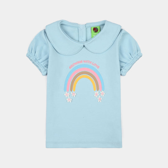Infant Girls Cotton Interlock Suit Rainbow-Blue.Pink