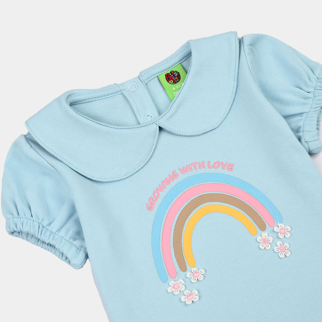 Infant Girls Cotton Interlock Suit Rainbow-Blue.Pink