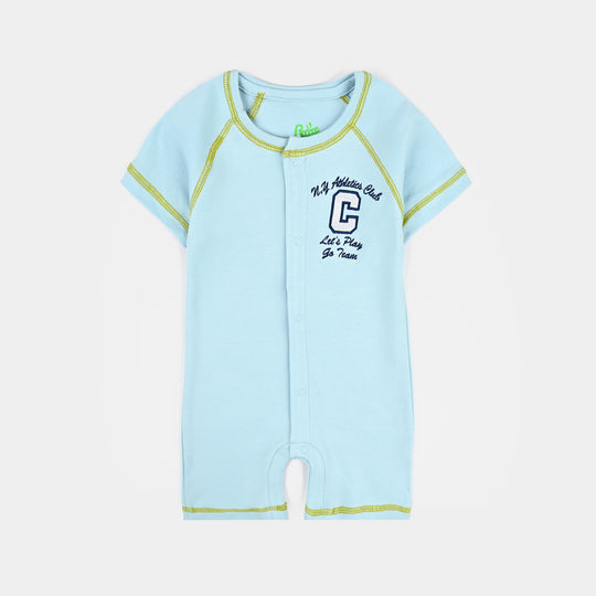Infant Boys Cotton Jersey Romper Little Player-Blue