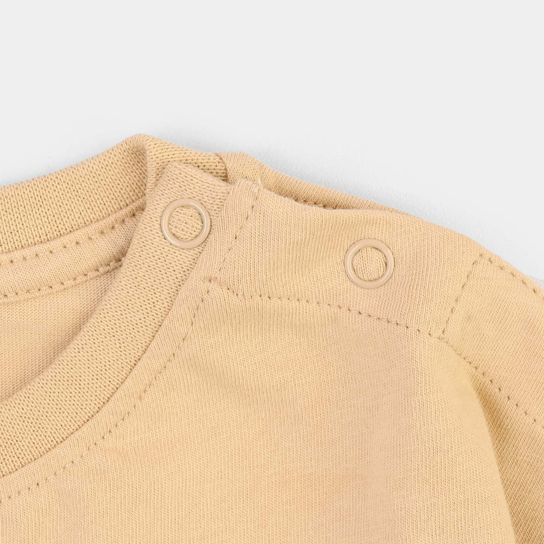 Infant Girls Cotton Jersey T-Shirt Kitty-BROWN