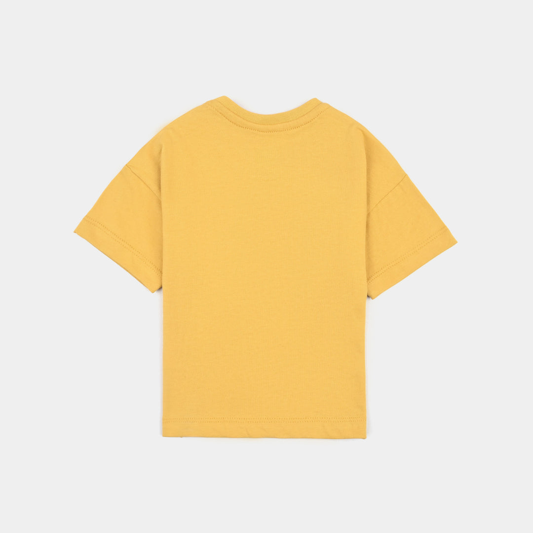 Infant Boys Cotton Jersey T- Shirt The Big Chase-Yellow