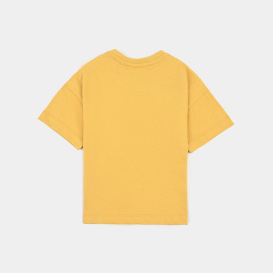 Infant Boys Cotton Jersey T- Shirt The Big Chase-Yellow