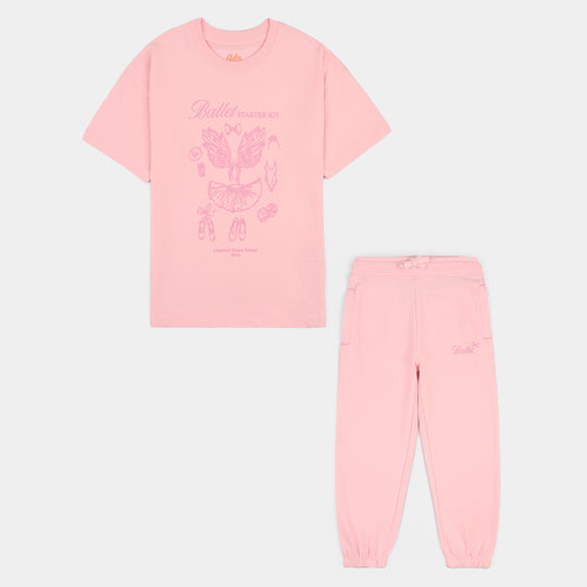 Girls Jersey/Terry 2 Piece Suit Ballet-C.Rose