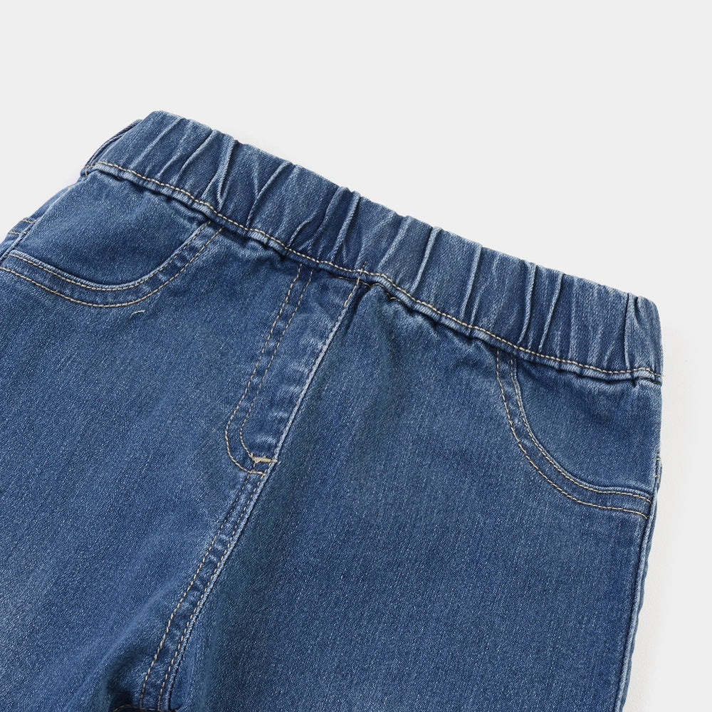 Girls Denim Stretch Jegging Basic-Mid Blue