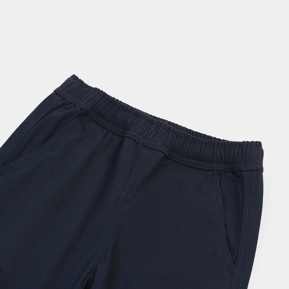 Girls Cotton Twill Pant Flap-Blue