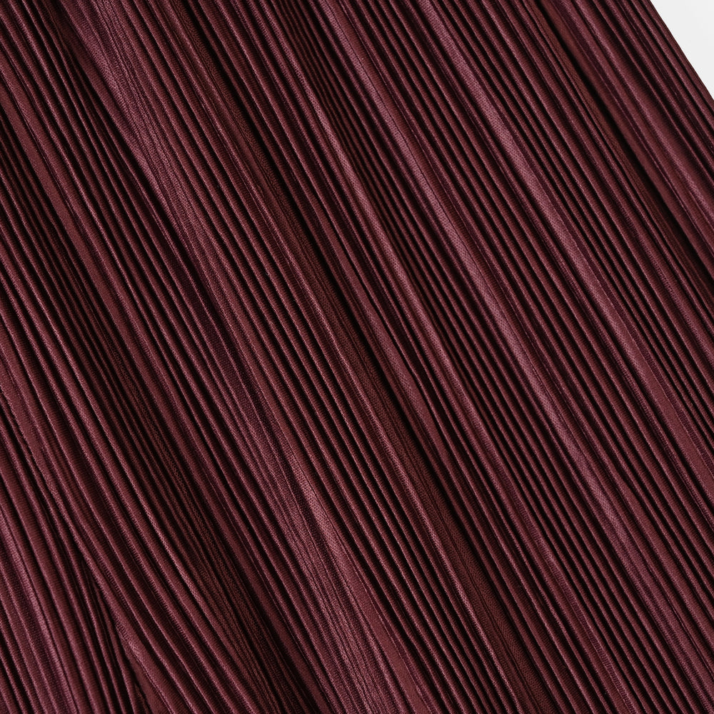 Girls Polyester Maroon Pleated Pant-MAROON