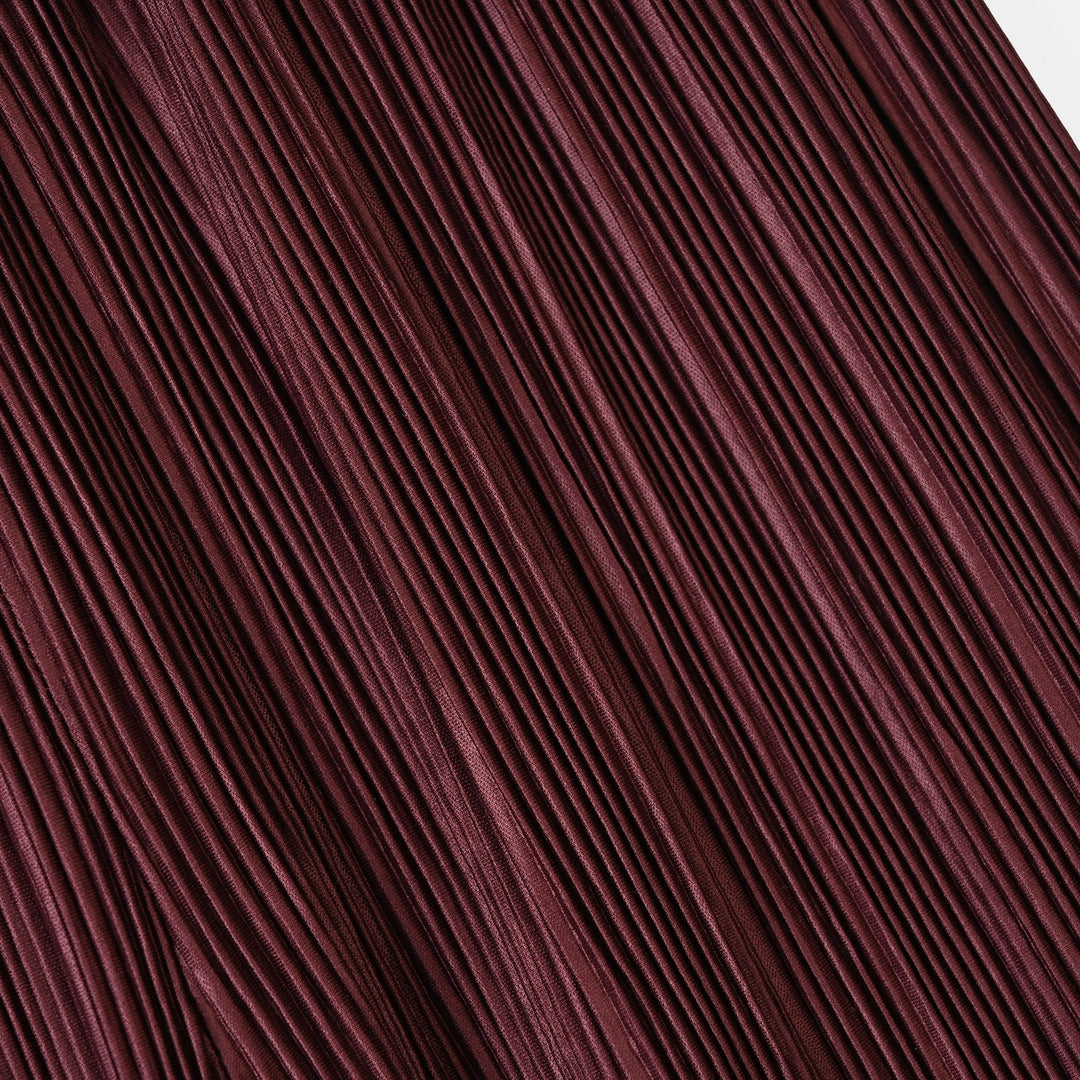 Girls Polyester Maroon Pleated Pant-MAROON