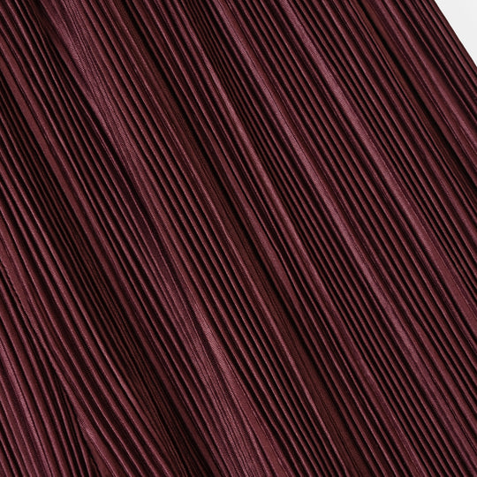Girls Polyester Maroon Pleated Pant-MAROON
