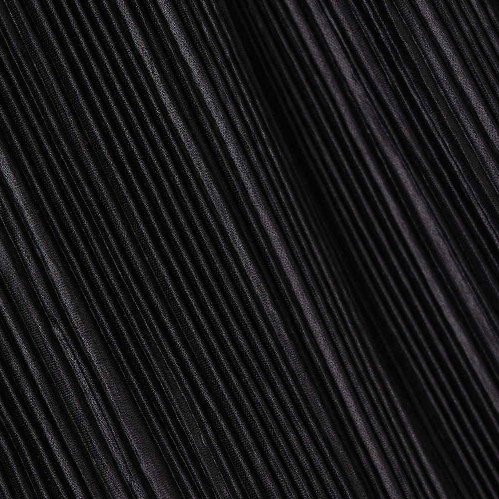 Teens Girls Polyester Black Pleated Pant-BLACK