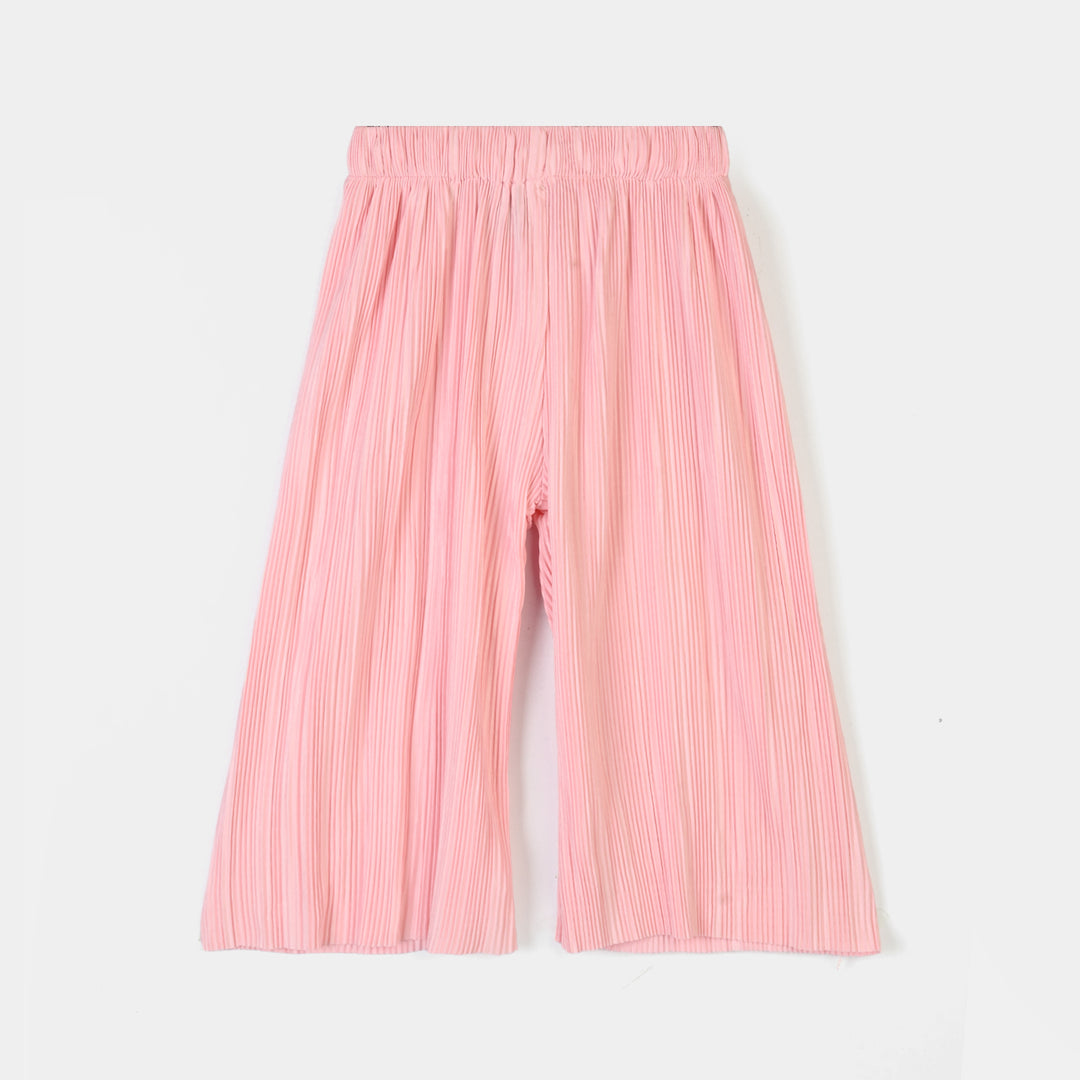 Infant Girls Polyester Baby Pink Pleated pant-Baby Pink