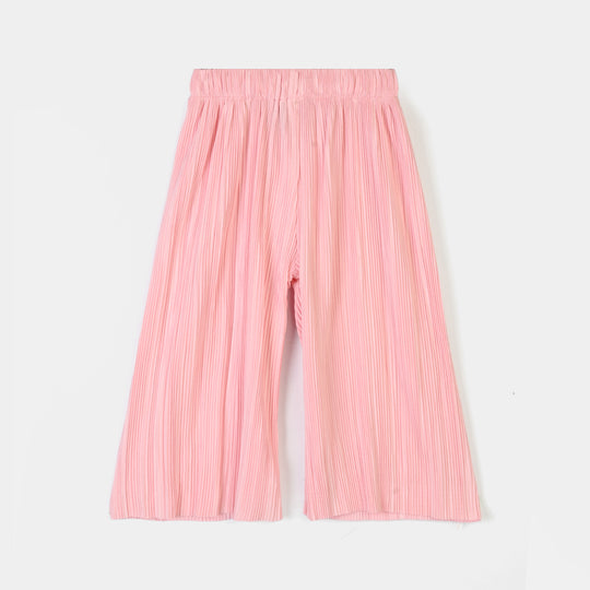 Infant Girls Polyester Baby Pink Pleated pant-Baby Pink
