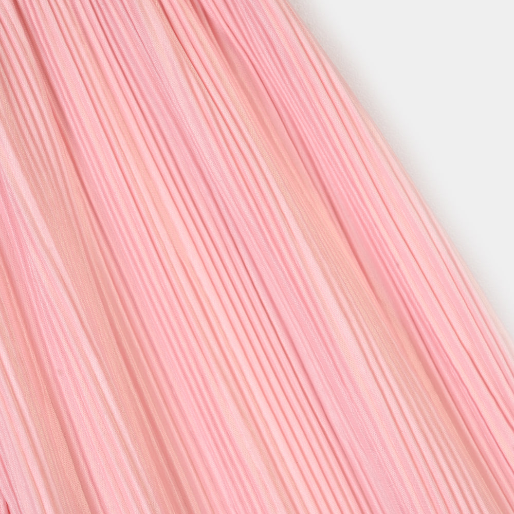 Infant Girls Polyester Baby Pink Pleated pant-Baby Pink