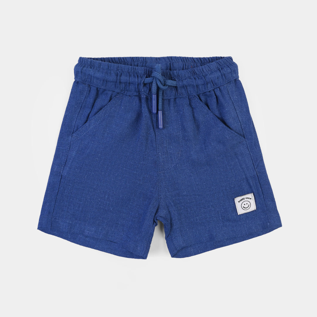 Infant Boys Gauze Short Happy Crew-Blue