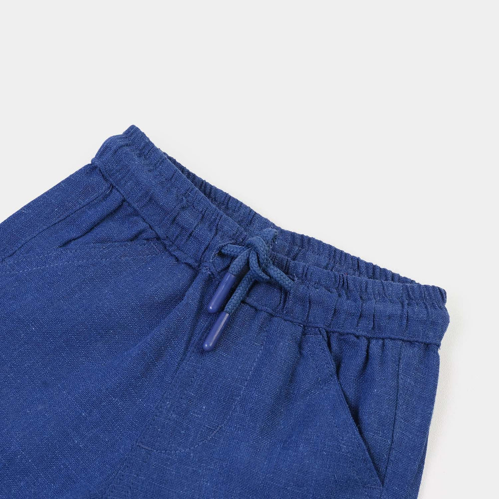 Infant Boys Gauze Short Happy Crew-Blue