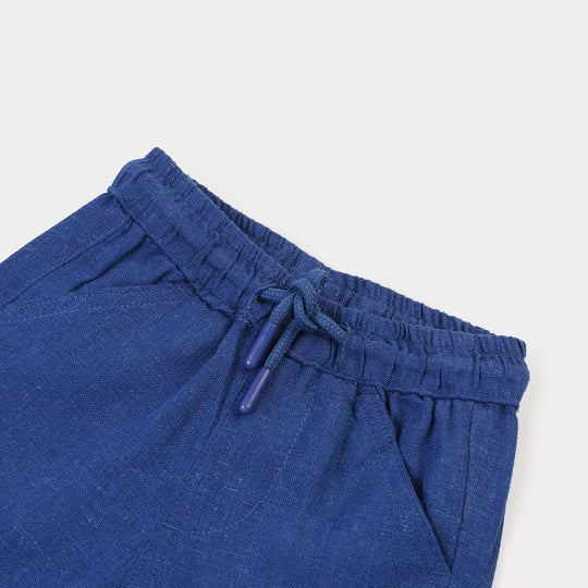 Infant Boys Gauze Short Happy Crew-Blue