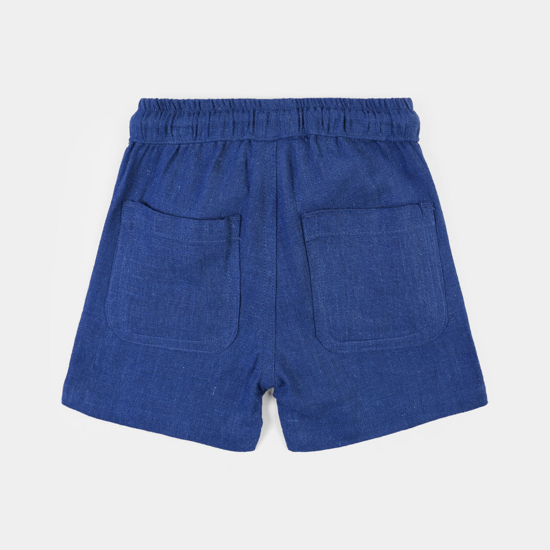 Infant Boys Gauze Short Happy Crew-Blue