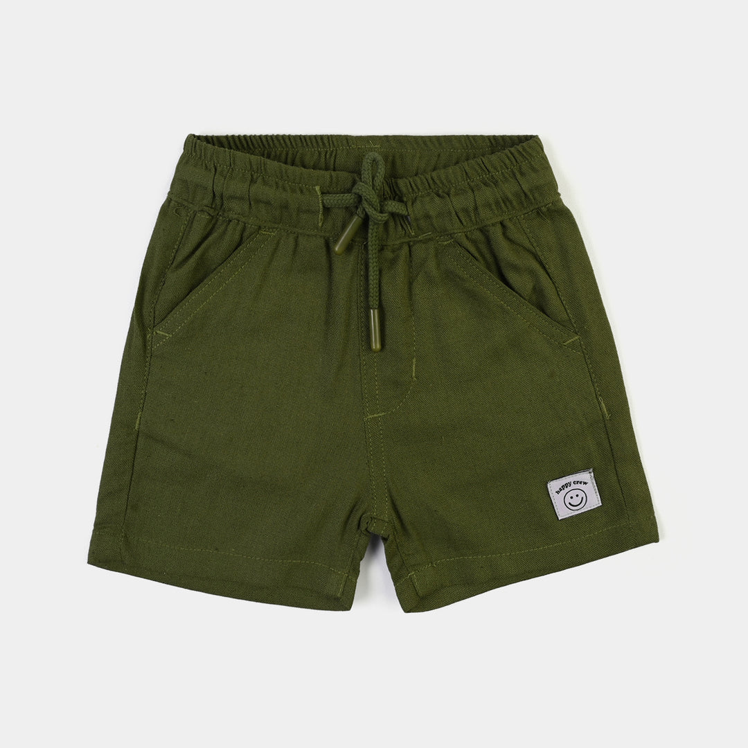 Infant Boys Gauze Short Happy Crew-GREEN