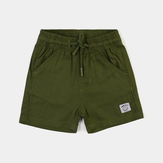 Infant Boys Gauze Short Happy Crew-GREEN