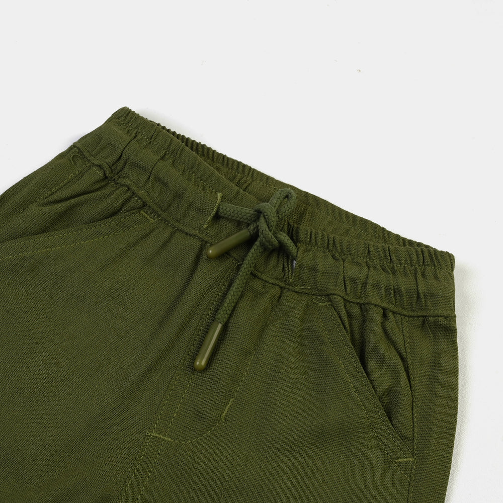 Infant Boys Gauze Short Happy Crew-GREEN