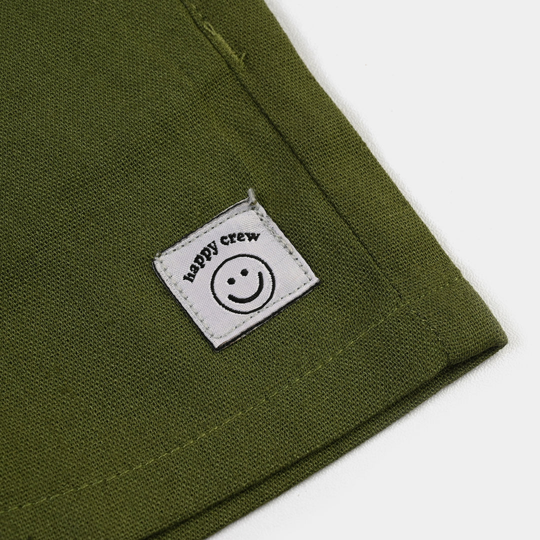 Infant Boys Gauze Short Happy Crew-GREEN