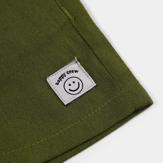 Infant Boys Gauze Short Happy Crew-GREEN