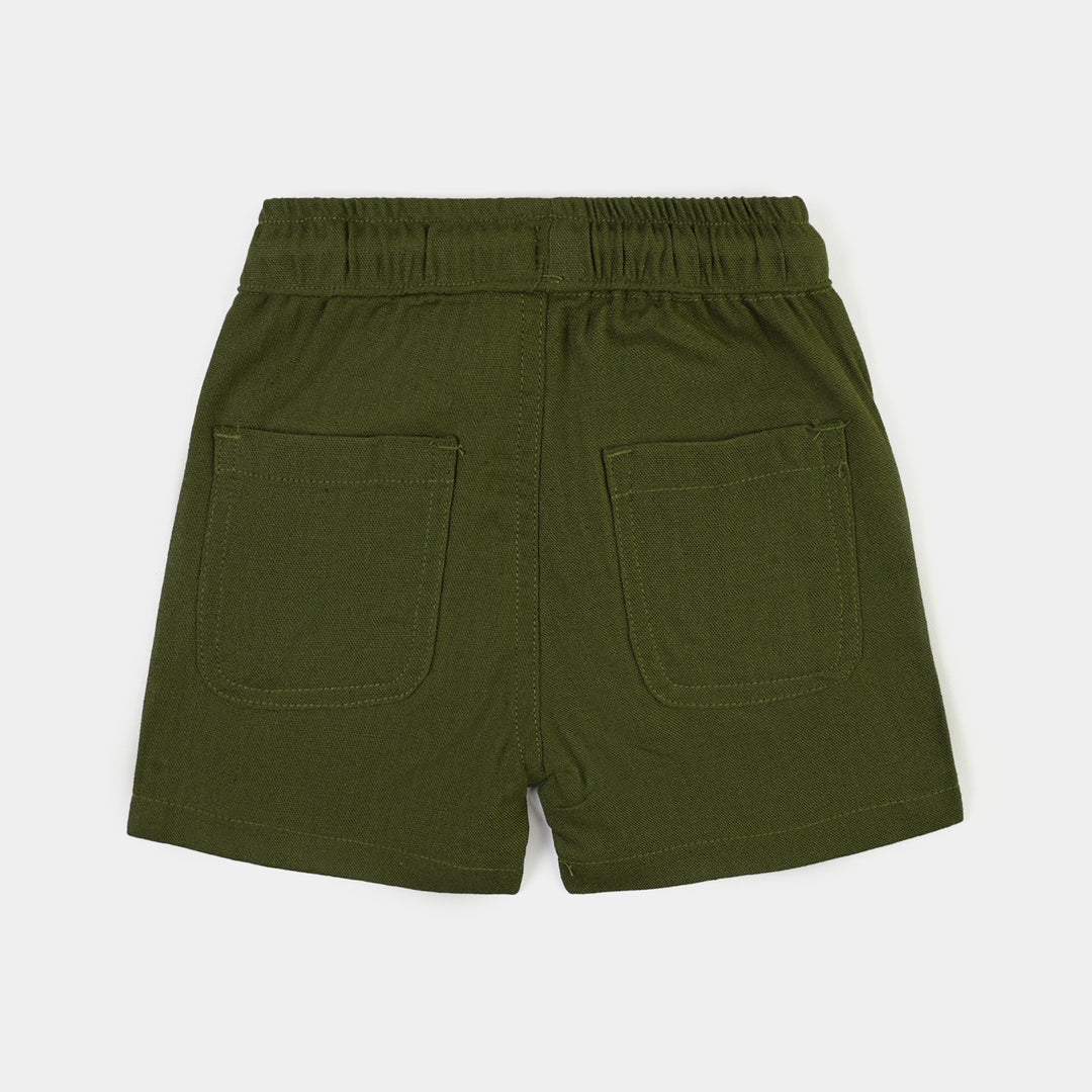 Infant Boys Gauze Short Happy Crew-GREEN