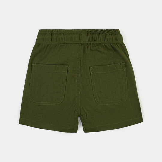 Infant Boys Gauze Short Happy Crew-GREEN
