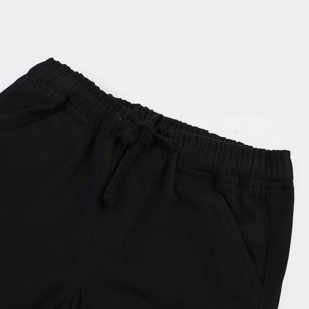 Boys Cotton Twill Short Funday-BLACK
