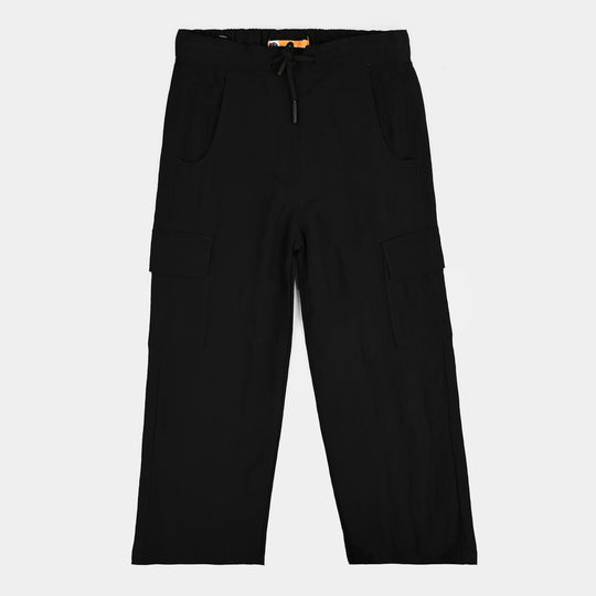 Teens Girls Cotton Twill Pant Wonder-BLACK
