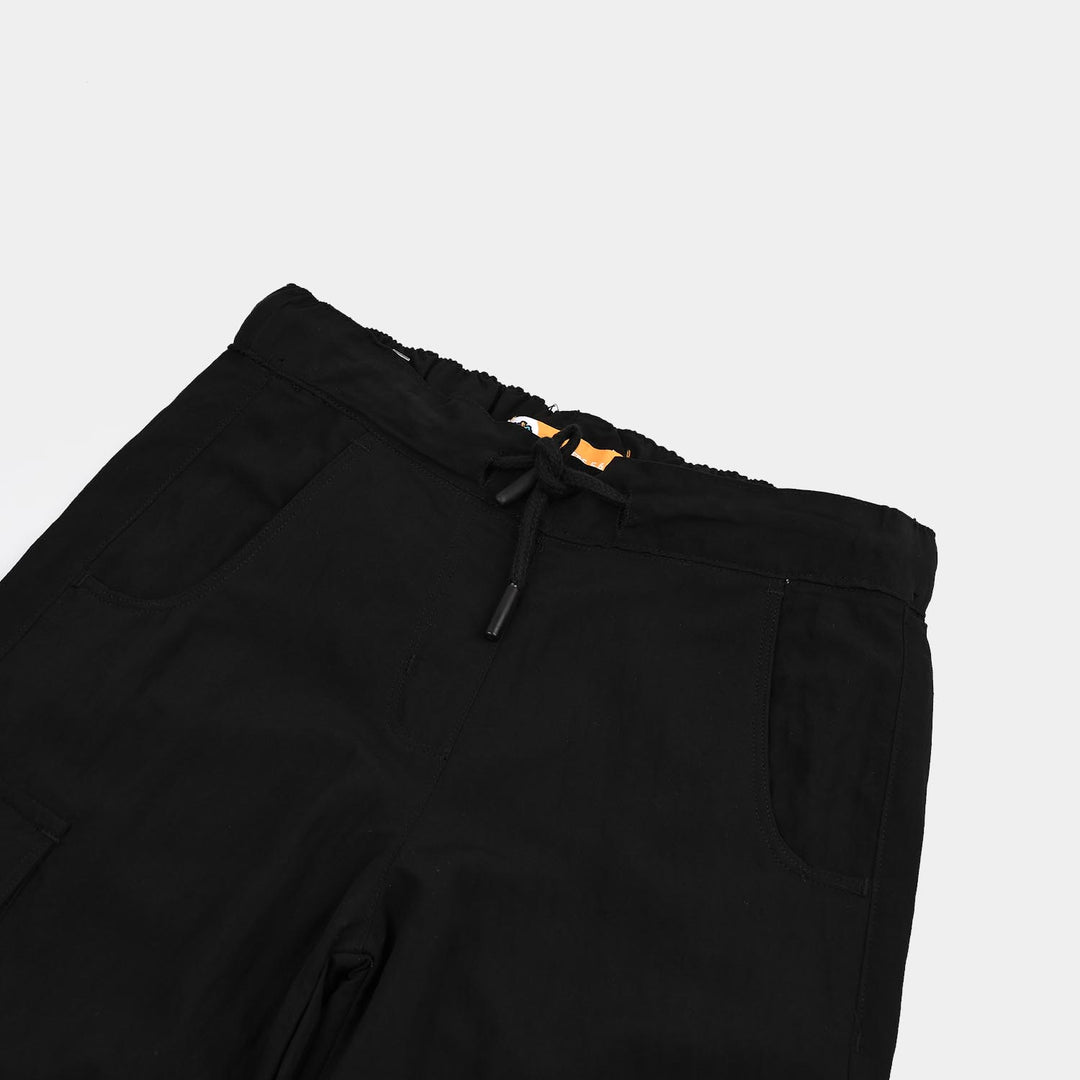 Teens Girls Cotton Twill Pant Wonder-BLACK