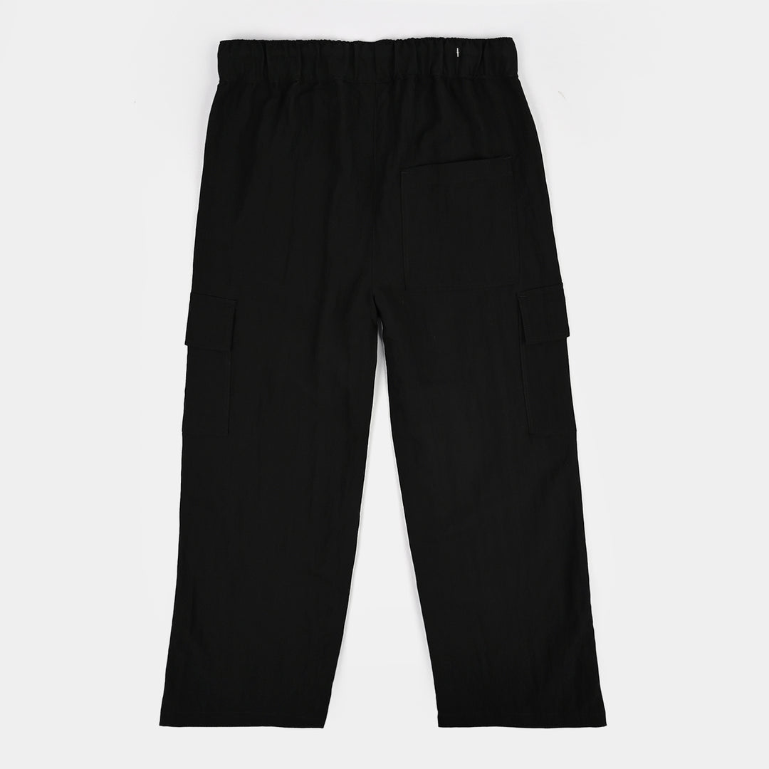 Teens Girls Cotton Twill Pant Wonder-BLACK