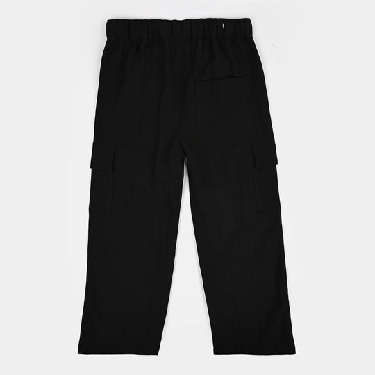 Teens Girls Cotton Twill Pant Wonder-BLACK