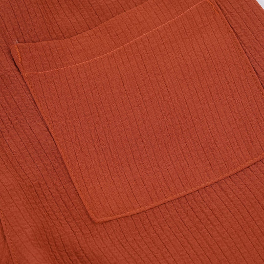Girls Cotton Twill Pant Culotte-BROWN