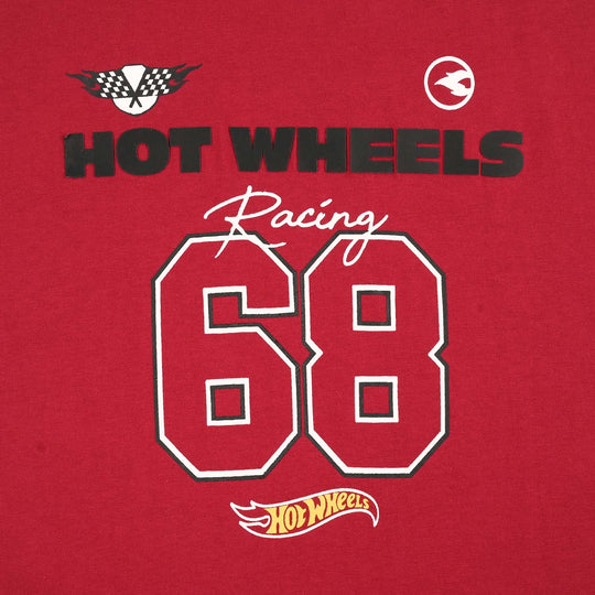 Boys Cotton Jersey Sando Hot Wheels-RED