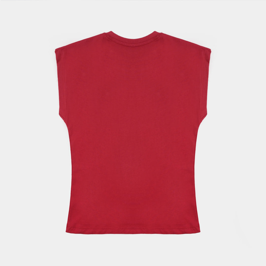 Boys Cotton Jersey Sando Hot Wheels-RED