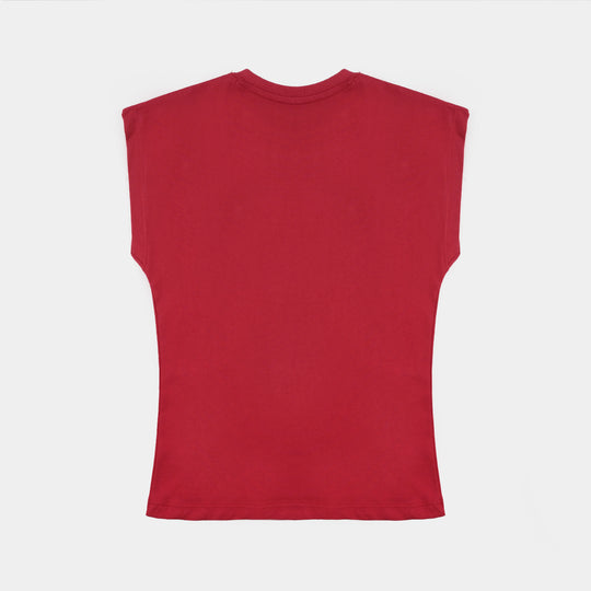 Boys Cotton Jersey Sando Hot Wheels-RED