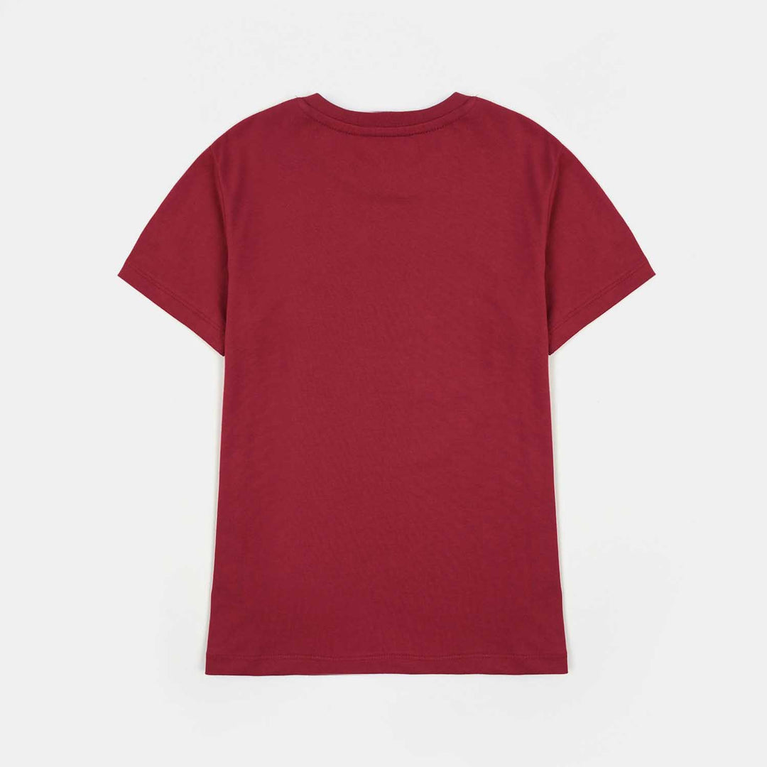 Boys Cotton Jersey T-Shirt H/S Red Vibes-RED