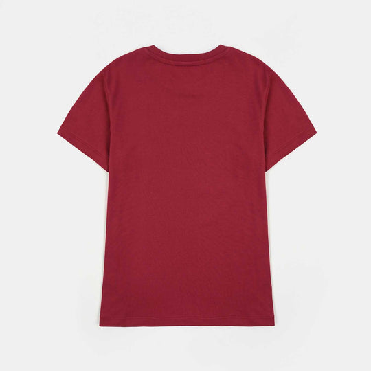 Boys Cotton Jersey T-Shirt H/S Red Vibes-RED