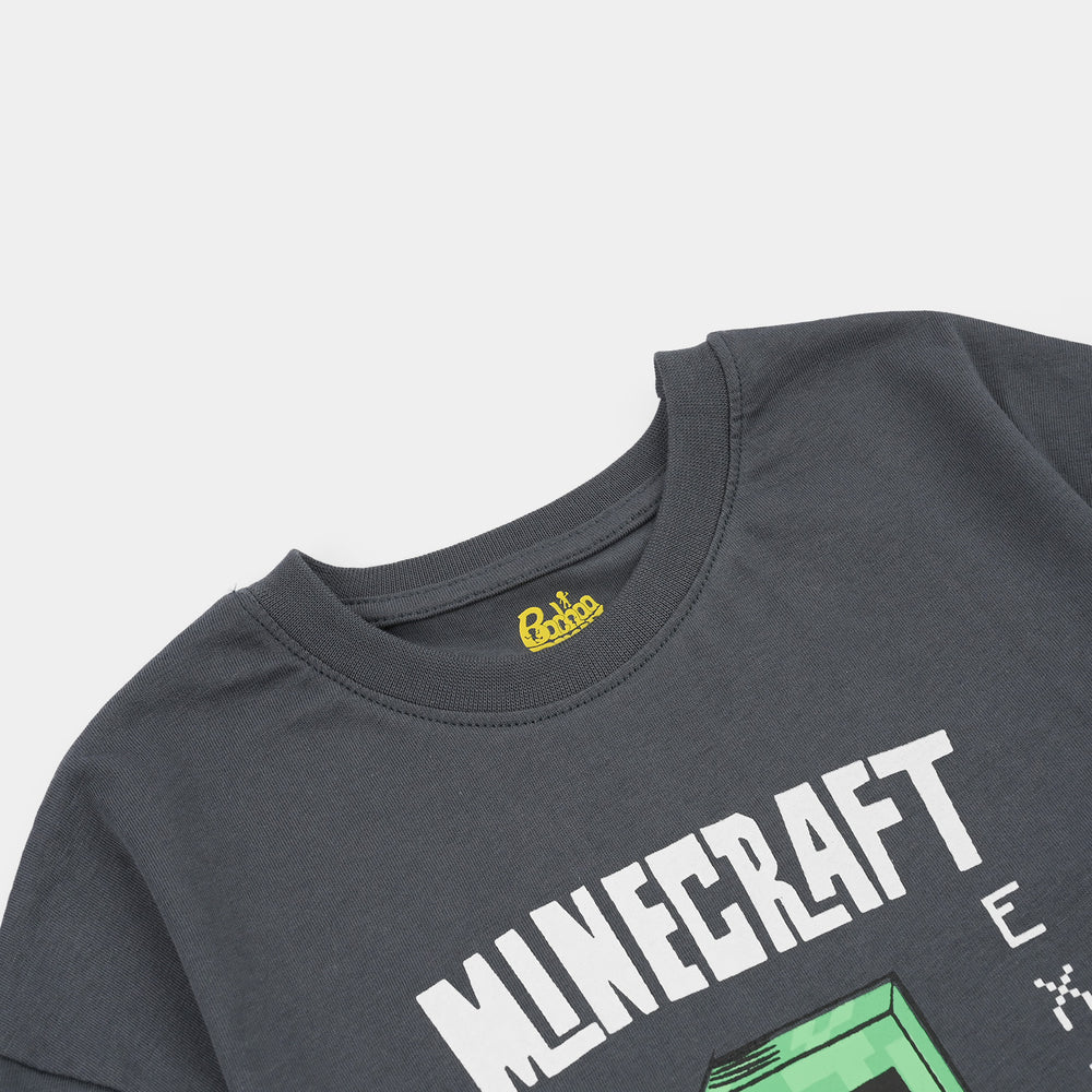 Boys Cotton Jersey T-Shirt H/S Mine-GREY