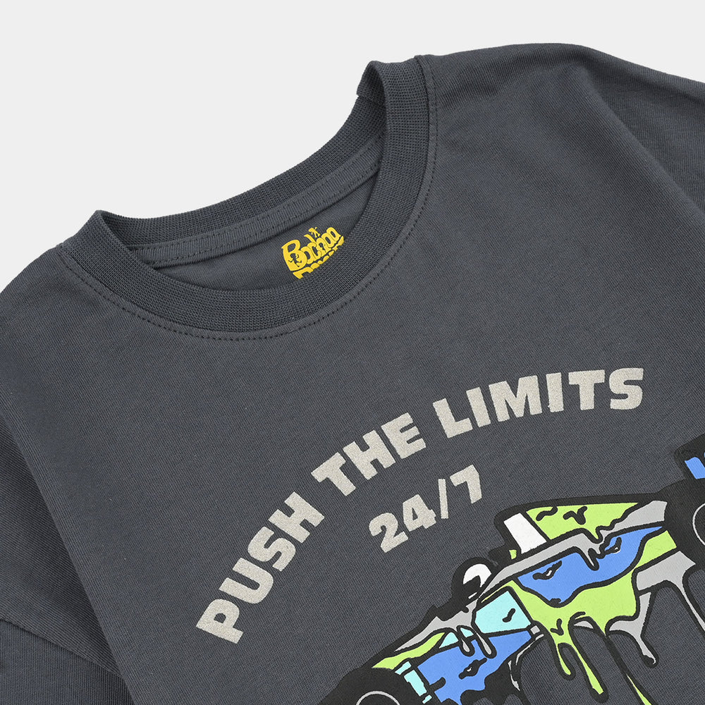 Boys Cotton Jersey T-Shirt H/S Push the Limits-GREY