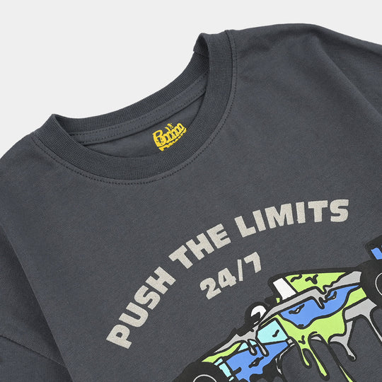 Boys Cotton Jersey T-Shirt H/S Push the Limits-GREY