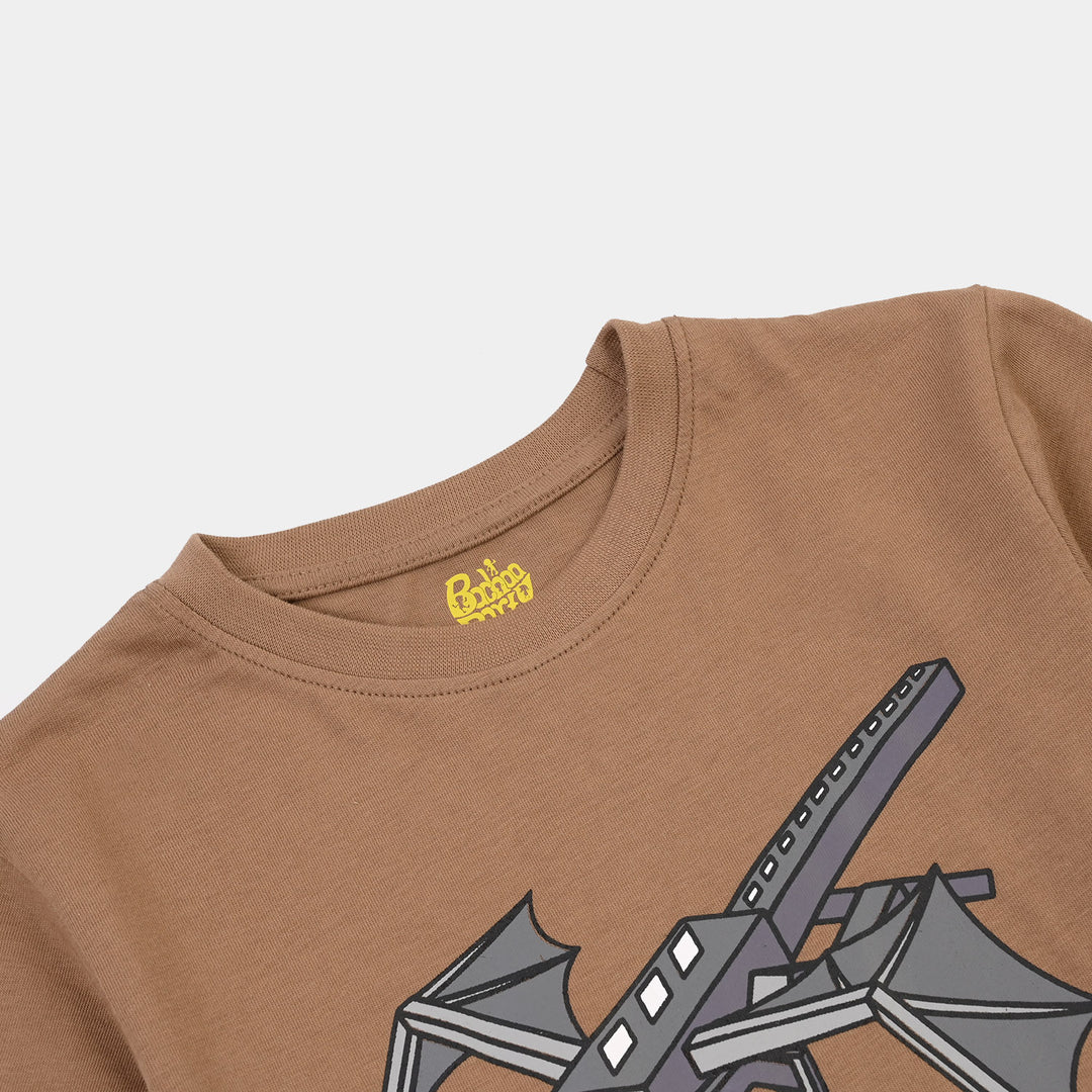 Boys Cotton Jersey T-Shirt H/S Craft Without Limits-BROWN