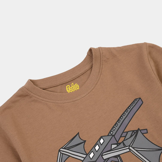Boys Cotton Jersey T-Shirt H/S Craft Without Limits-BROWN