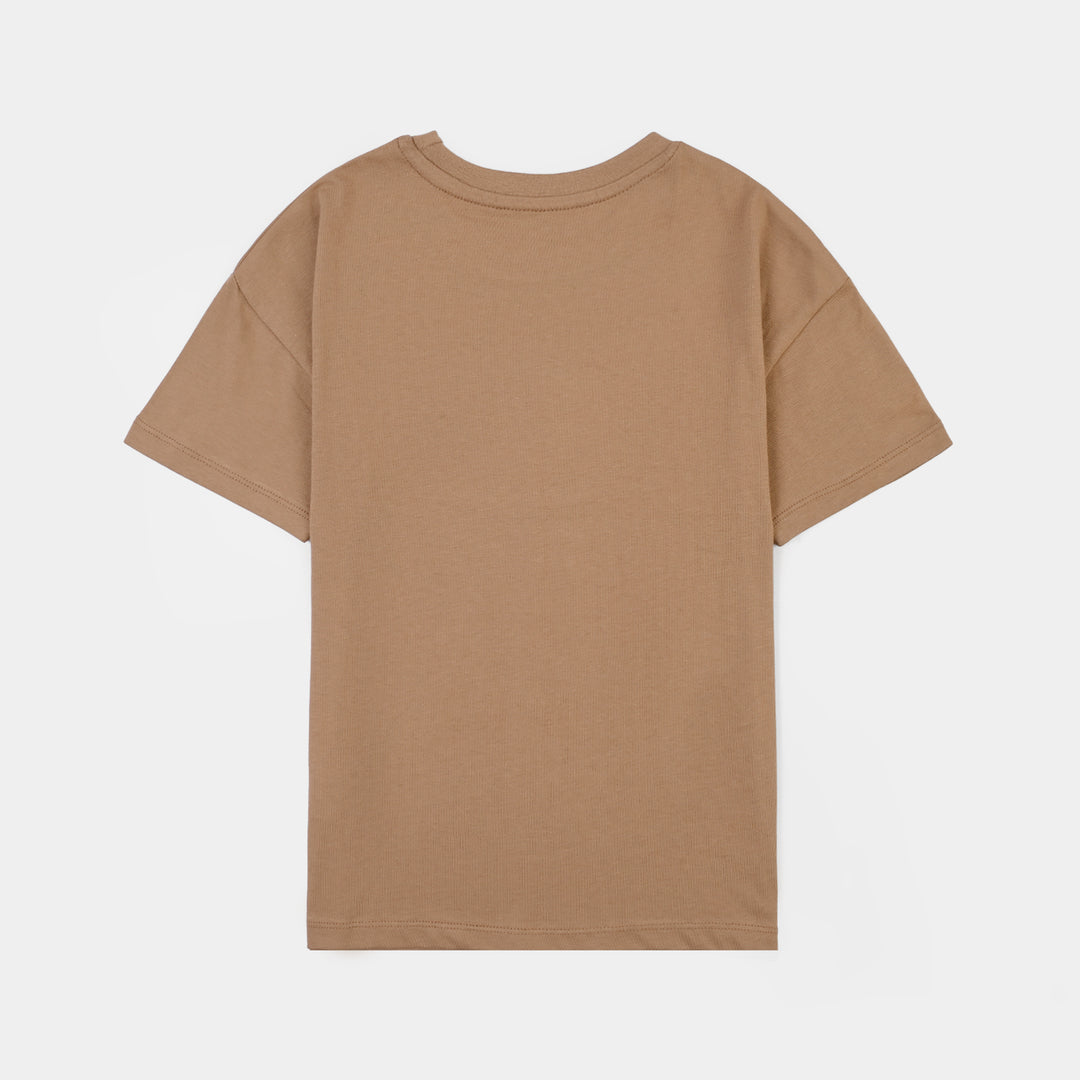 Boys Cotton Jersey T-Shirt H/S Only cool Days-BROWN