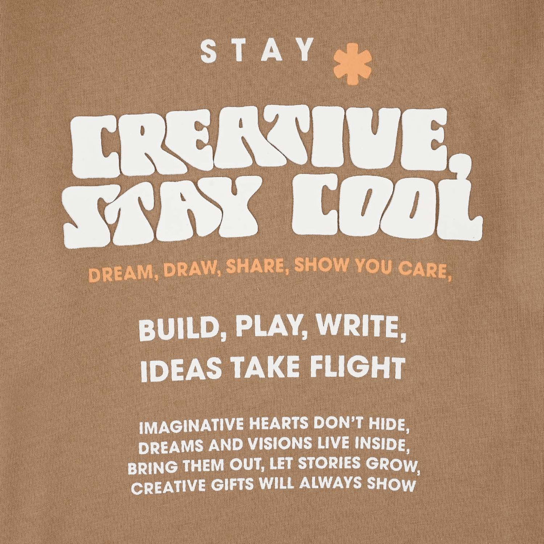 Boys Cotton Jersey T-Shirt H/S Creative Stay Cool-BROWN